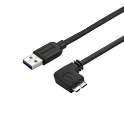 Micro USB 3.0 スリムケーブル 0.5m オス/オス L型右向きマイクロUSBケーブル USB3AU50CMRS