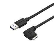 Micro USB 3.0 スリムケーブル 0.5m オス/オス L型右向きマイクロUSBケーブル USB3AU50CMRS