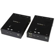 4K対応HDMIエクステンダー延長器 Cat5ケーブル使用 4ポートUSBハブ付き 最大90m HDBaseT規格対応 ST121HDBTU