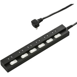 雷に強い節電タップ 6個口 1m 黒 HS-TPK61PBT-K