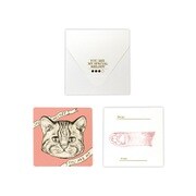 D[di:]cashico 正方形カード タトウ 山猫 白