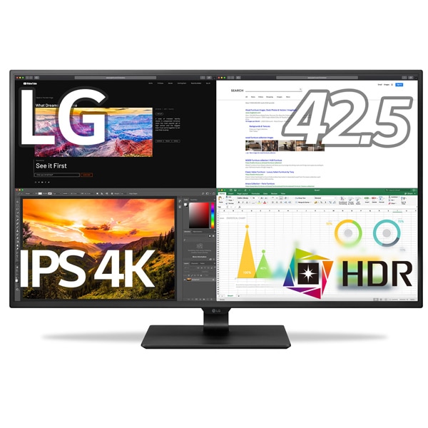 43UN700-B [42.5型 LG UltraFine Display（3840×2160）/ノングレアIPSパネル/HDR対応/PBP・PIP対応/HDMI・DisplayPort・USB Type-C端子/フリッカーセーフ/スピーカー内蔵（10W+10W）/ DAS Mode/リモコン]