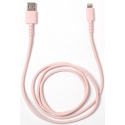 Lightningコネクタ やわらか切れにくいケーブル 1m ピンク QL-0402PK