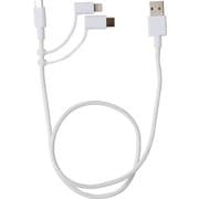 Mfi認証品 3in1マルチケーブル(micro/Type-C/Lightning) 50cm ホワイト QS-0400WH