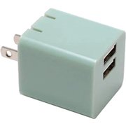 Type-Cコネクタ ACアダプタ USB2ポート 2.4A グリーン QTC-023GN