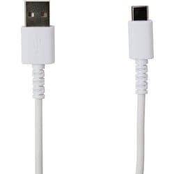 USB Type-Cコネクタ やわらかくて切れにくいケーブル 1m ホワイト QTC-0402WH