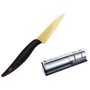 霞 フルーツナイフ ゴールド + シャープナー 32008