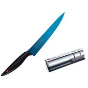 霞 カービングナイフ ブルー + シャープナー 30020