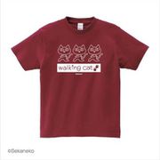 ほむら先生はたぶんモテない Tシャツ walking cat [キャラクターグッズ]
