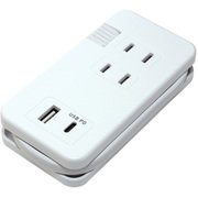 USB PD対応モバイルUSB ACタップ 白 IPA-24AC4/WH