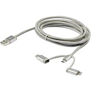 USB接続マルチ充電ケーブル 2m Lightning/USB Type-C/Micro-USB対応 LTCUB2MGR