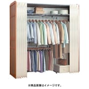 FL0387210 [NEW 木製伸縮式クローゼットハンガー棚付き ブラウン]