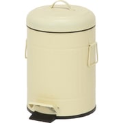 スチール ラウンドペダルペール 5L アイボリ- 34738