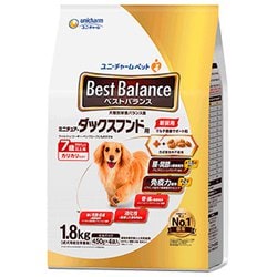 ベストバランス カリカリ仕立て ミニチュア・ダックスフンド用 7歳以上用 [犬用 ドライフード 1.8kg 7歳以上 総合栄養食]