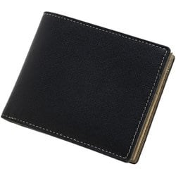 財布 レザーベラ付き二つ折り財布 BS-9064 BK