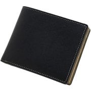 財布 レザーベラ付き二つ折り財布 BS-9064 BK