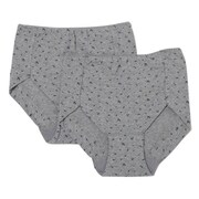 ベア天花+ドットプリントショーツ2P L 杢グレー 921-33536-30