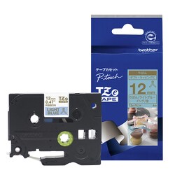 ラベルライターピータッチ用 リボンテープ 12mm ライトブルー 文字色ゴールド TZe-RL34