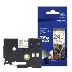 ラベルライターピータッチ用 リボンテープ 24mm ホワイト 文字色ゴールド TZe-R254