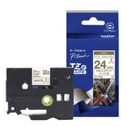 ラベルライターピータッチ用 リボンテープ 24mm ホワイト 文字色ゴールド TZe-R254