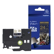 ラベルライターピータッチ用 リボンテープ 24mm ネイビーブルー 文字色ゴールド TZe-RN54