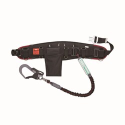 BRAKMJDWS [補RY安全帯 アルミスライド1200mm 剣アルミ 自在環付き D環 じゃばら 黒-緋ライン]