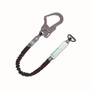 シングルジャバラ剣スチール ペダルフックランヤード 黒-反射シルバーライン 1700mm