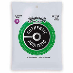 Martin（マーチン） アコースティックギター弦 Authentic Acoustic Marquis Silked 80/20 Bronze MA-175S Custom Light（11-52） MA-175S/カスタムライト