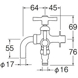 SANEI 蛇口 F126YV-13 Amazon | SANEI(サンエイ) 散水用 二口横水栓 呼び13 ワンタッチ