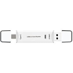 Type-C(USB 3.0) 2in1コネクタ搭載 カードリーダー ホワイト FCR-UC4SDWH
