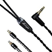 Kilowatt Jet Black IEM 2pin-3.5mmL IEM 2pinコネクター3.5mm3極アンバランスケーブル LNA-KIL/JB-CM2P-35L
