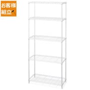 カラーメタルラック ハイタイプ 幅750mm×奥行350mm×高さ1800mm ポール直径19mm 5段 CMM-75185 ホワイト