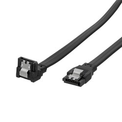 シリアルATA3.0対応ケーブル 30cm 端子形状（ストレート）-（下L型） ブラック OWL-SATA3SLU30-BK