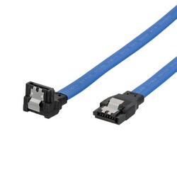 シリアルATA3.0対応ケーブル 30cm 端子形状（ストレート）-（下L型） ブルー OWL-SATA3SLU30-BL