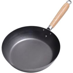 HANAKO+a 打出し 鉄 フライパン 窒化加工 フラット 木柄 26cm 日本製 HAF-26