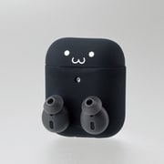 無線充電 AirPods対応 イヤホンカバー付 シリコンケース ブラックフェイス AVA-APSCIBF
