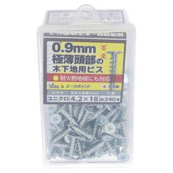 ユニクロ極薄頭部の木下地用ビス4.2X18 入数240入り 544-362