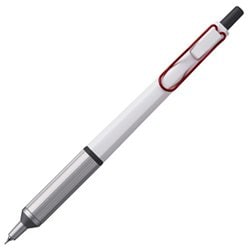 油性ボールペン JETSTREAM EDGE（ジェットストリーム エッジ） 0.28mm ノック式 超極細 ポイントチップ搭載 インク色：黒 本体色：ホワイトレッド SXN100328W.15
