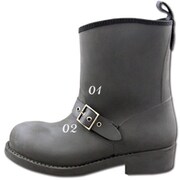 Puddle レディース エンジニアレインシューズ ブラック 39サイズ 24.5~25.0cm EU-6014 BK BRUSHED 39