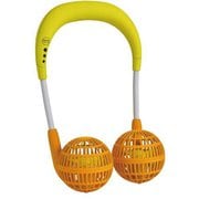 W-Fan ハンズフリーキッズ ポータブル扇風機 乾電池式 イエロー DF204K-YE