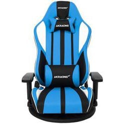 ゲーミングチェア 座椅子 極坐（ぎょくざ）V2 クッションタイプ 360°回転台 ランバーサポート PUレザー ブルー GYOKUZA/V2-BLUE