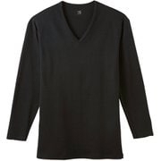YV0709 Vネック 9分袖 シャツ ブラック M [YG（ワイジー） ダブルホット Vネック9分袖シャツ メンズ]