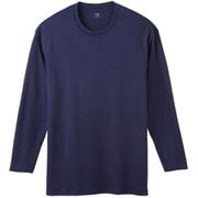 YV0708 9分袖 シャツ ネービーブルー L [YG（ワイジー） ダブルホット クルーネック9分袖シャツ メンズ]
