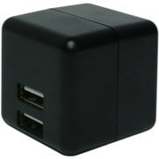 IPA-US02/BK [コンパクトキューブ型 USB-ACアダプタ 2ポート ブラック]