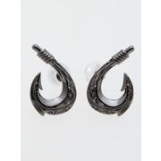 Mハワジュフィッシュフック ピアス BLACK 4CSZ9345