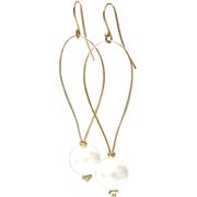 LAM レイトンラム Gパールフープ ピアス WHITE 4HLZ1714