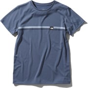 ショートスリーブボックスロゴラインティー S/S Box Logo Line Tee NTW32086 (SB)シェイディーブルー XLサイズ [アウトドア カットソー レディース]