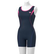 オールイワンワン 差し込みフィットパッド LAR-0221W ネイビーN×ピンク Sサイズ [オールインワン水着 レディース]