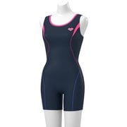 オールイワンワン 差し込みフィットパッド LAR-0221W ネイビーN×ピンク Lサイズ [オールインワン水着 レディース]