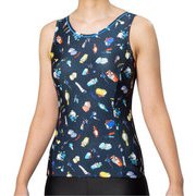 ロングトップスサシコミフィットパッﾄ FLA-9956W ネイビー Lサイズ [フィットネス水着トップス レディース]